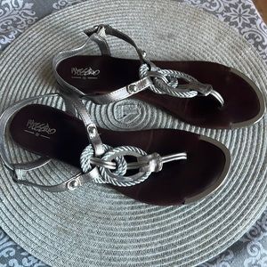 Mossimo sandals, silver, size 8